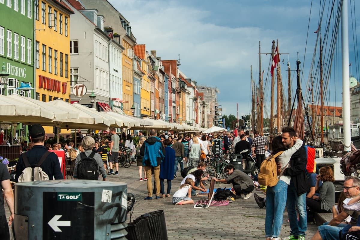 Budget-friendly street scene in Copenhagen, Denmark