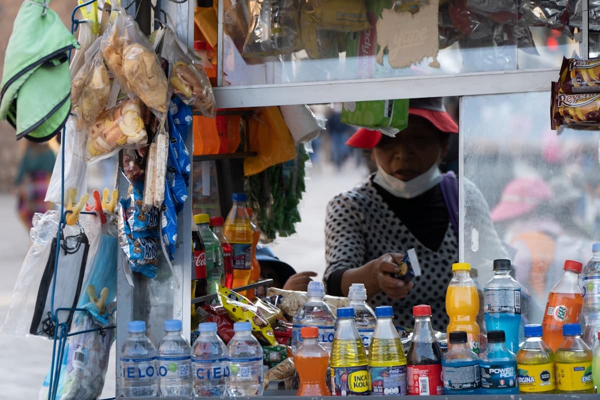 Budget-friendly street scene in Cusco, Peru