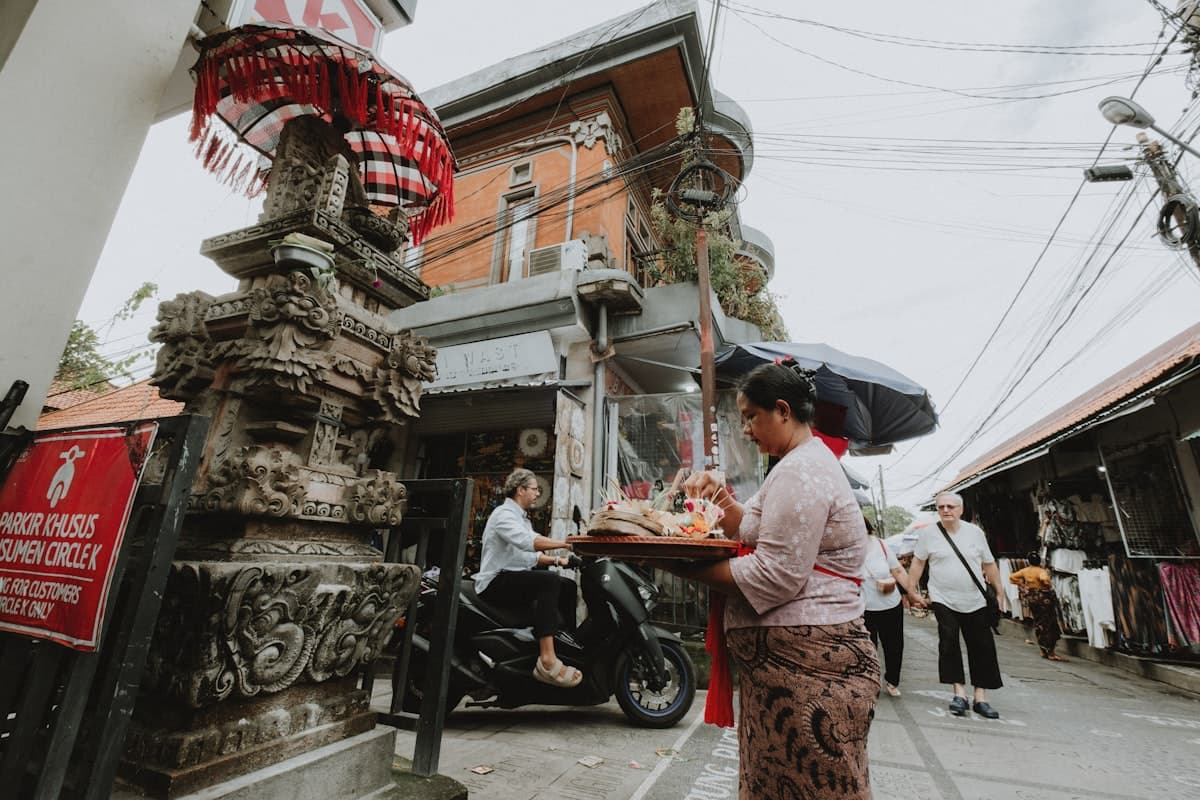 Budget-friendly street scene in Bali, Indonesia